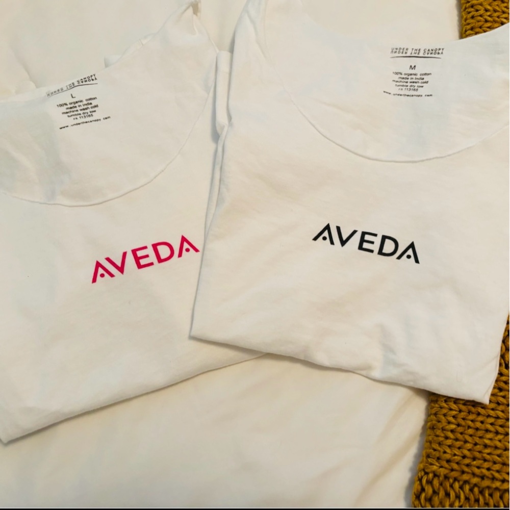 Aveda T shirts- medium and large